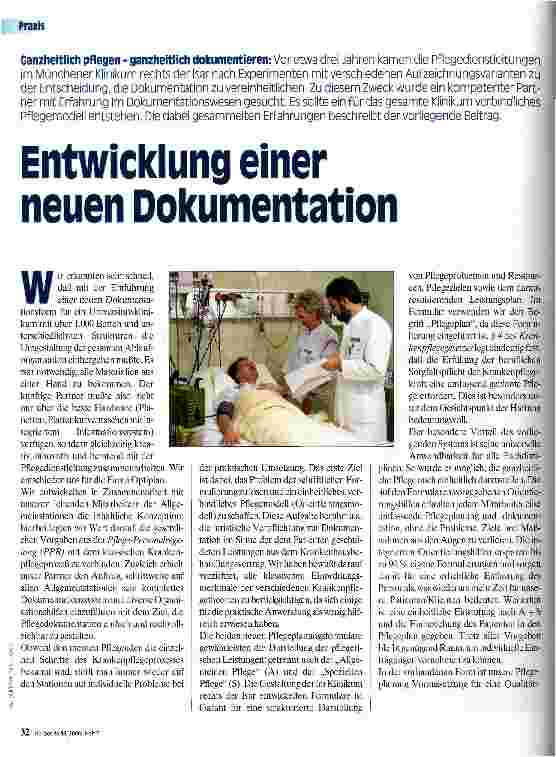 Vorschauseite 1: Entwicklung einer neuen Dokumentation