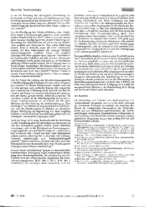 Vorschauseite 5: Tendenzbetriebe - allgemeine Problematik und brisante Themenbereiche