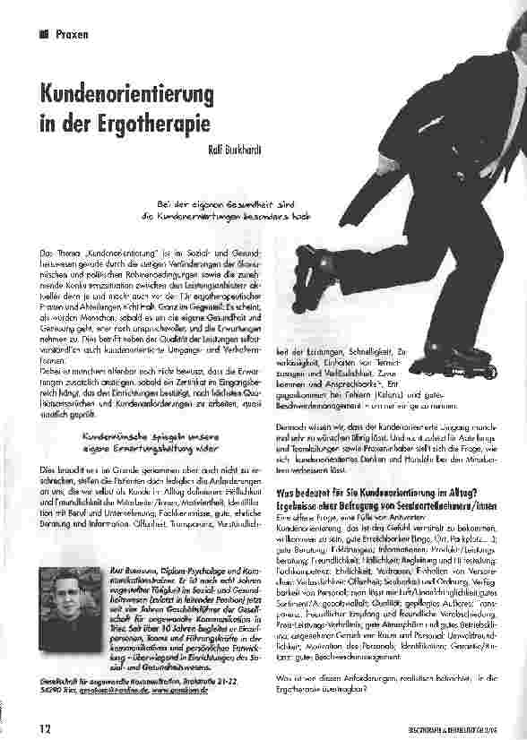 Vorschauseite 1: Kundenorientierung in der Ergotherapie