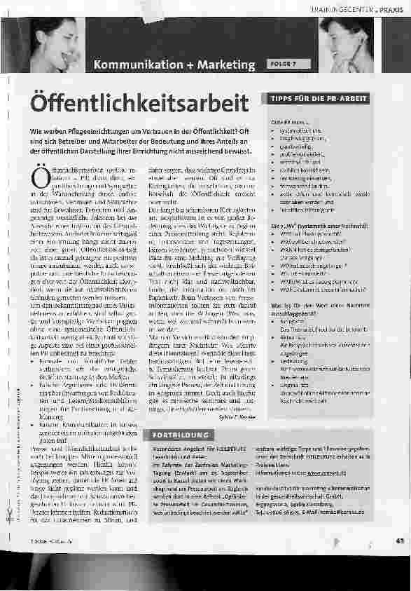Vorschauseite 1: Öffentlichkeitsarbeit