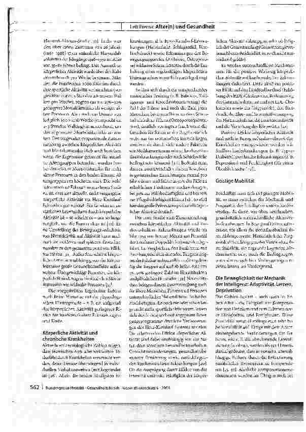 Vorschauseite 5: Bewegung, körperliche und geistige Mobilität im Alter