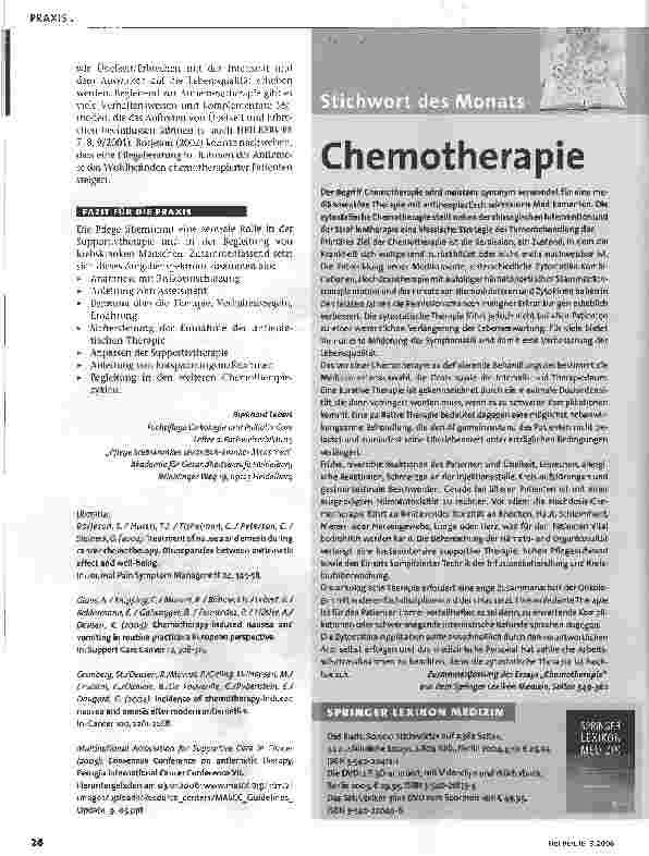 Vorschauseite 3: Aufgaben der Pflege in der Antiemese-Therapie