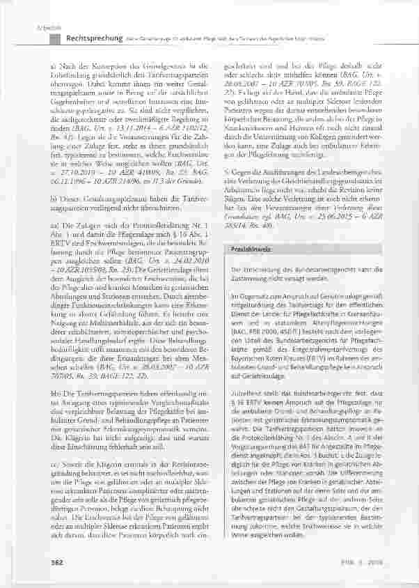 Vorschauseite 4: Keine Geriatriezulage für ambulante Pflege nach dem Tarifwerk des Bayerischen Roten Kreuzes