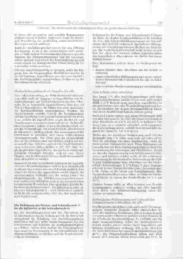 Vorschauseite 3: Die Inklusion in der Sekundarstufe II ist die größte Herausforderung Teil II