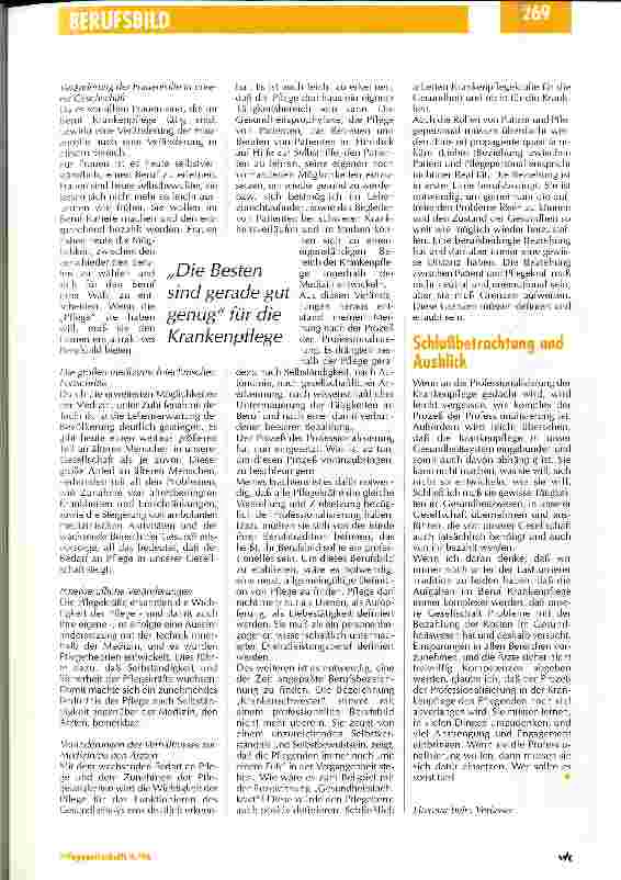 Vorschauseite 3: Wie wäre es mit der Berufsbezeichnung Gesundheitsfachkraft? Professionalisierung in der Pflege