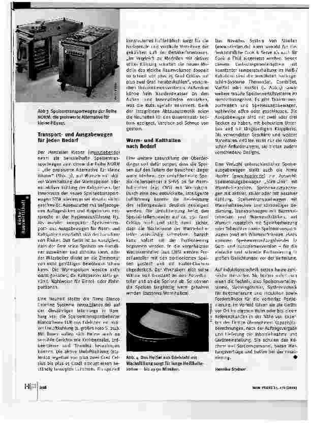 Vorschauseite 3: Schöpfen oder servieren? Vorund Nachteile von Schöpfund Tablettsystem.