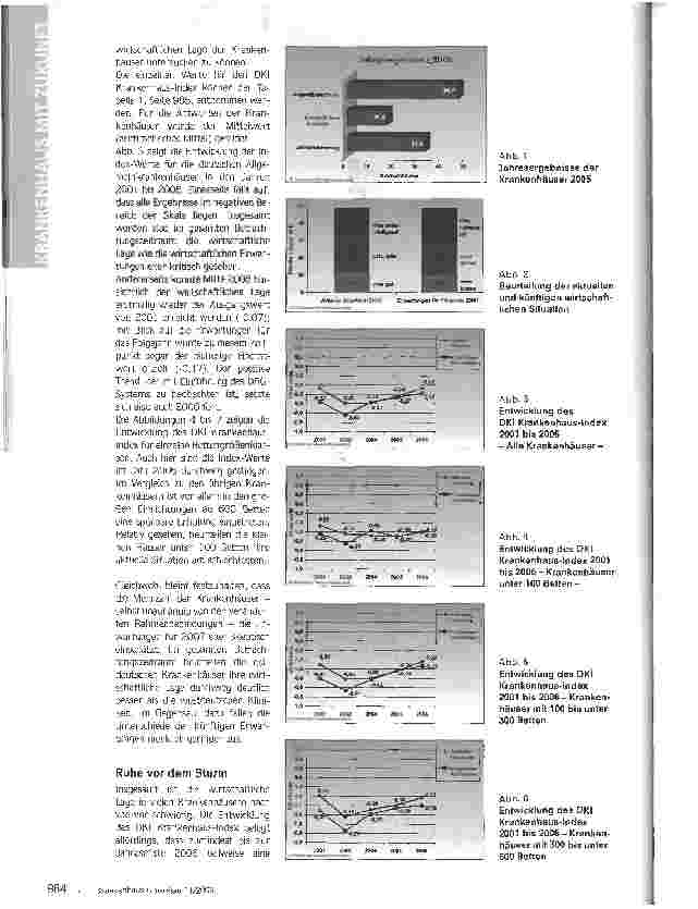 Vorschauseite 2: Ruhe vor dem Sturm - DKI Krankenhaus-Index 2006/2007:Ein Drittel der Krankenhäuser schreibt Verluste