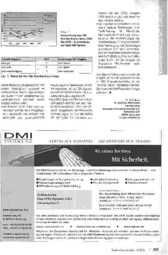 Vorschauseite 3: Ruhe vor dem Sturm - DKI Krankenhaus-Index 2006/2007:Ein Drittel der Krankenhäuser schreibt Verluste