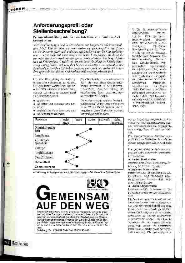 Vorschauseite 1: Anforderungesprofil oder Stellenbeschreibung? Personenbeurteilung oder Schwachstellensuche - auf das Ziel kommt es an