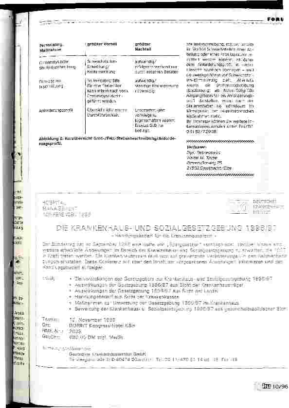 Vorschauseite 2: Anforderungesprofil oder Stellenbeschreibung? Personenbeurteilung oder Schwachstellensuche - auf das Ziel kommt es an