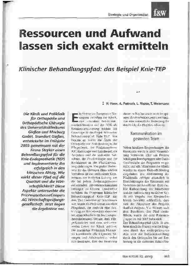 Vorschauseite 1: Ressourcen und Aufwand lassen sich exakt ermitteln