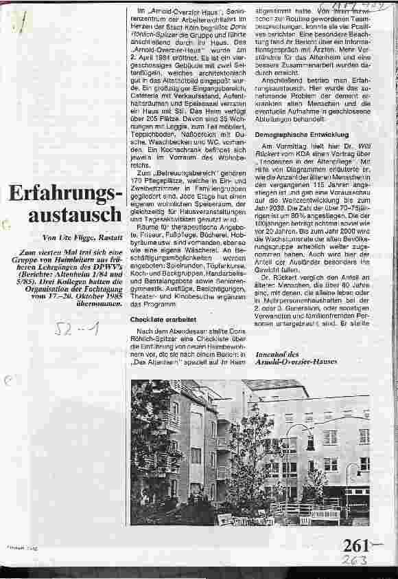 Vorschauseite 1: Erfahrungsaustausch/4.Treffen von Heimleitern aus früheren Lehrgängen des DPWVs