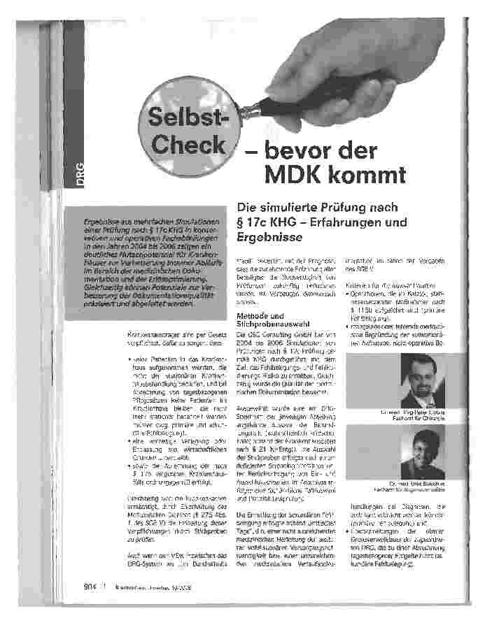 Vorschauseite 1: Selbstcheckbevor der MDK kommt