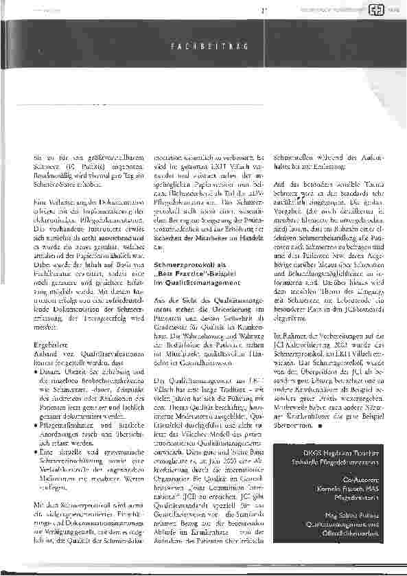 Vorschauseite 4: Schmerzmanagement am Landeskrankenhaus Villach