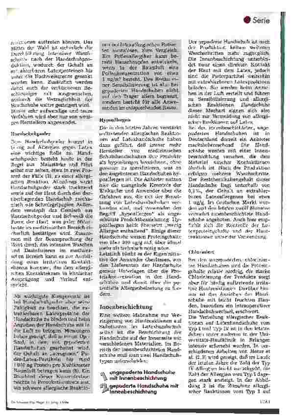 Vorschauseite 4: Schutzhandschuhe aus Latex - 2. Folge Allergien gegen Latexhandschuhe und Möglichkeiten der Prävention