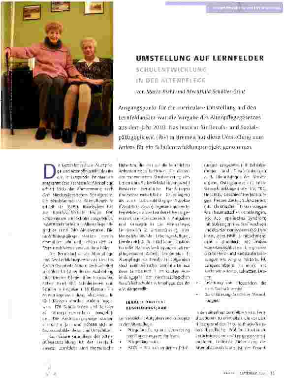 Vorschauseite 1: UMSTELLUNG AUF LERNFELDER