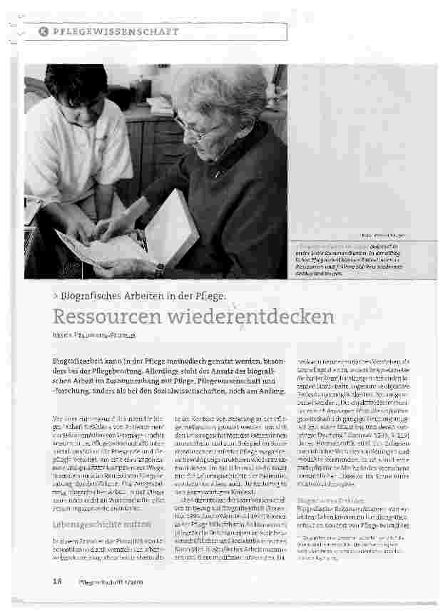 Vorschauseite 1: Biografisches Arbeiten in der Pflege:Ressourcen wiederentdecken