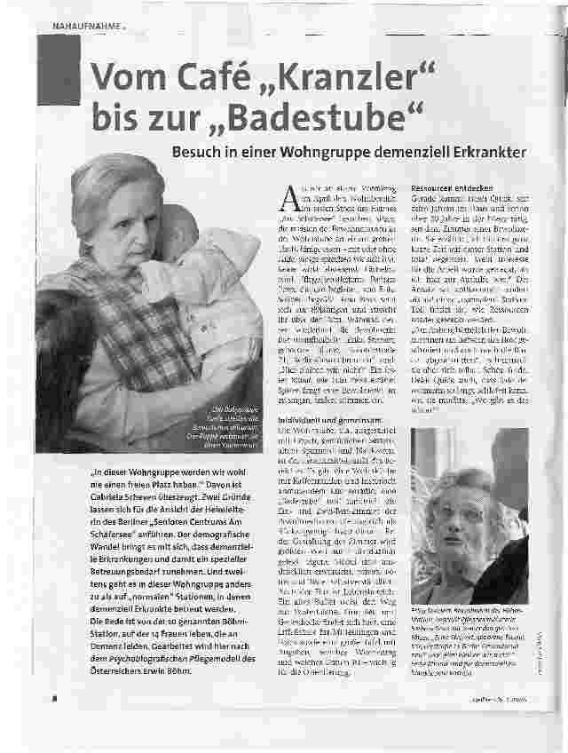 Vorschauseite 1: Vom Cafe Kranzler bis zur BadestubeBesuch in einer Wohngruppe demenziell Erkrankter