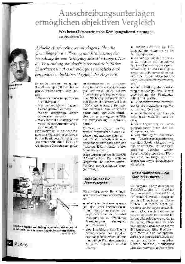 Vorschauseite 1: Ausschreibungsunterlagen ermöglichen objektiven Vergleich