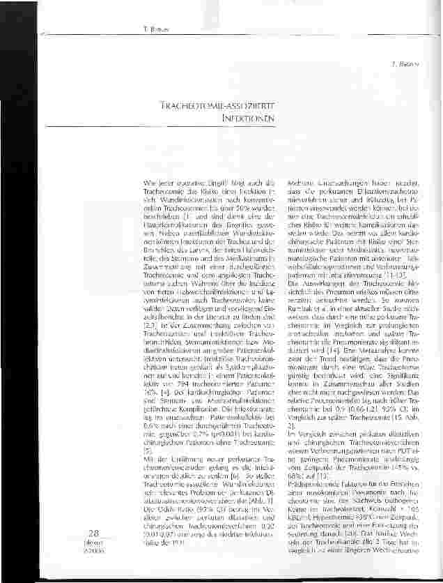 Vorschauseite 1: TRACHEOTOMIE-ASSOZIIERTE INFEKTIONEN