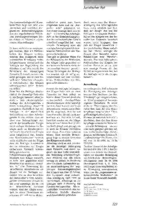 Vorschauseite 2: Arbeitgeber muss Verfehlungen des Mitarbeiters beweisenVerhaltensbedingte Kündigung