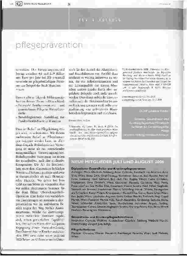 Vorschauseite 4: Pflegeprävention - eine neue Aufgabe für Pflegeberufe!