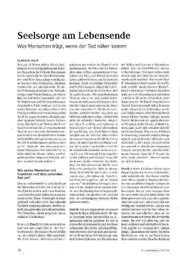 Vorschauseite 1: Seelsorge am Lebensende