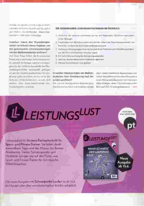 Vorschauseite 2: Physiotherapieschüler und Medizinstudenten lernen gemeinsam