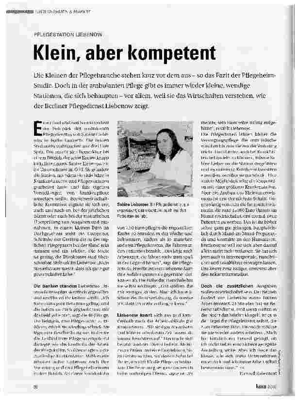 Vorschauseite 1: PFLEGESTATION LIEBENOWKlein, aber kompetent