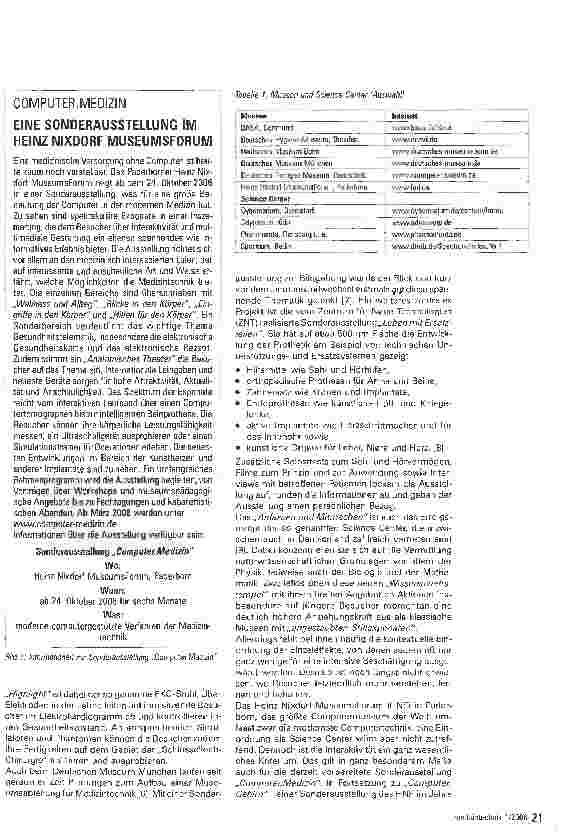 Vorschauseite 2: Medizintechnik fasziniert auch im Museum