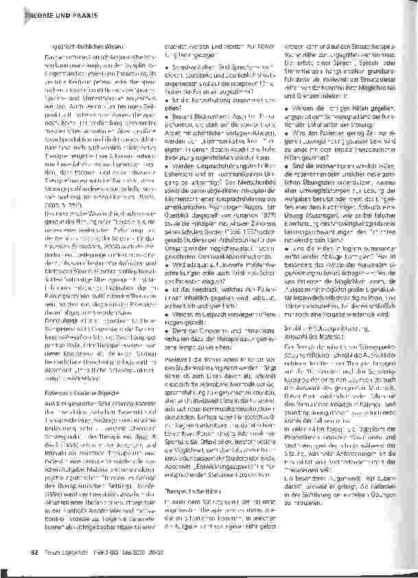 Vorschauseite 3: Das Therapeutische Handlungsprofil (THAP): Ein neues Instrument zur Bewertung praktischer Prüfungsleistungen