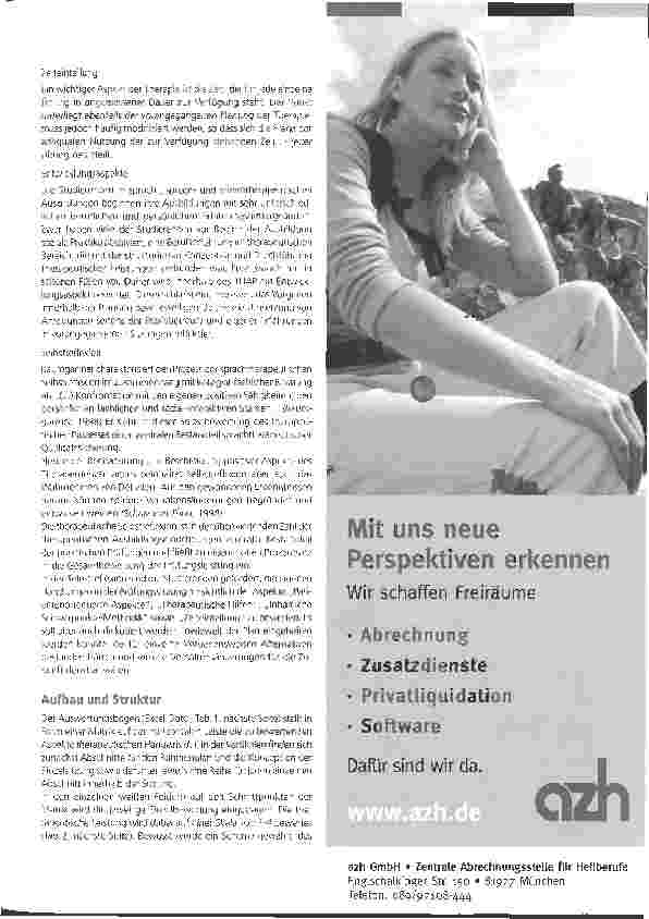 Vorschauseite 4: Das Therapeutische Handlungsprofil (THAP): Ein neues Instrument zur Bewertung praktischer Prüfungsleistungen