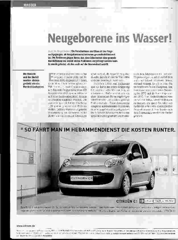 Vorschauseite 1: Neugeborene ins Wasser!