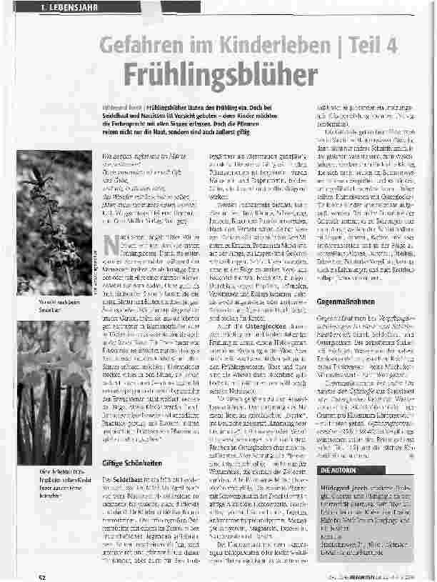 Vorschauseite 1: Gefahren im Kinderleben/ Teil 4Frühlingsblüher