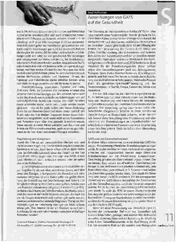 Vorschauseite 2: Das Internet: ein Medium für Patientinnen und Patienten?