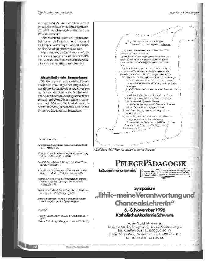 Vorschauseite 6: Die Moderationsmethode - eine Methode auch für den Pflegeunterricht
