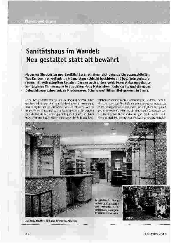 Vorschauseite 1: Sanitätshaus im Wandel:Neu gestaltet statt alt bewährt