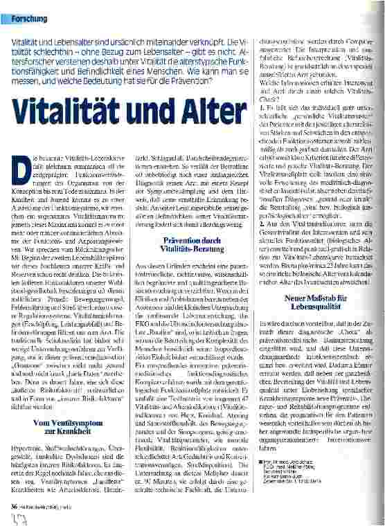 Vorschauseite 1: Vitalität und Alter