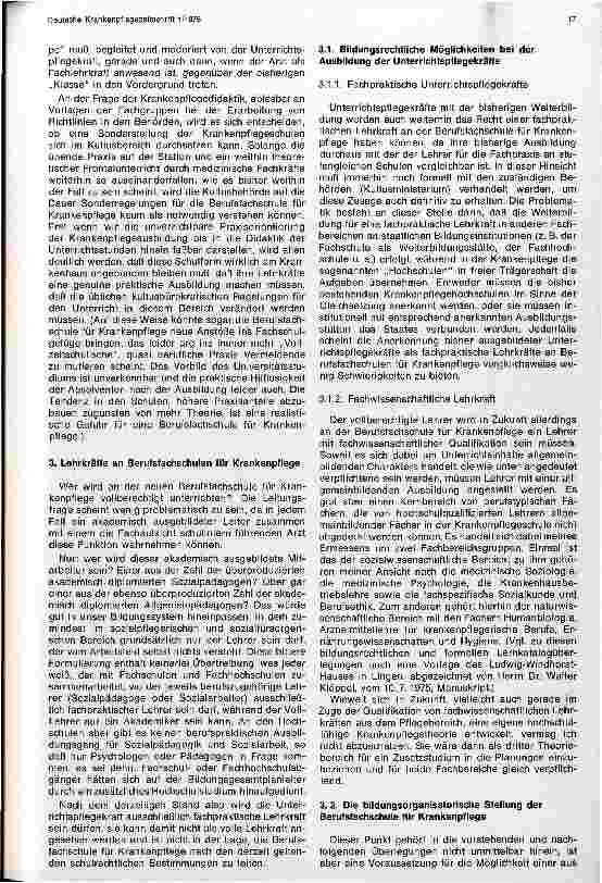Vorschauseite 3: Folgerungen aus dem zweiten Referentenentwurf für das neue Krankenpflegegesetz