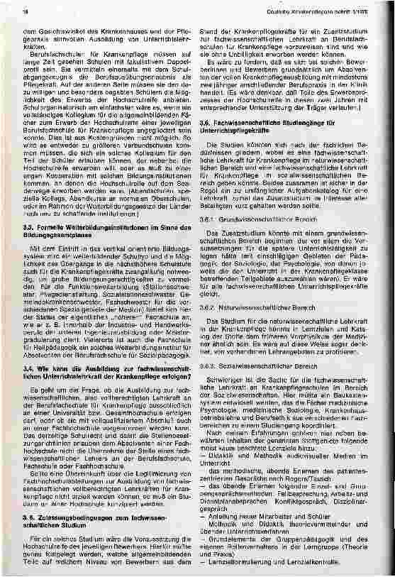 Vorschauseite 4: Folgerungen aus dem zweiten Referentenentwurf für das neue Krankenpflegegesetz