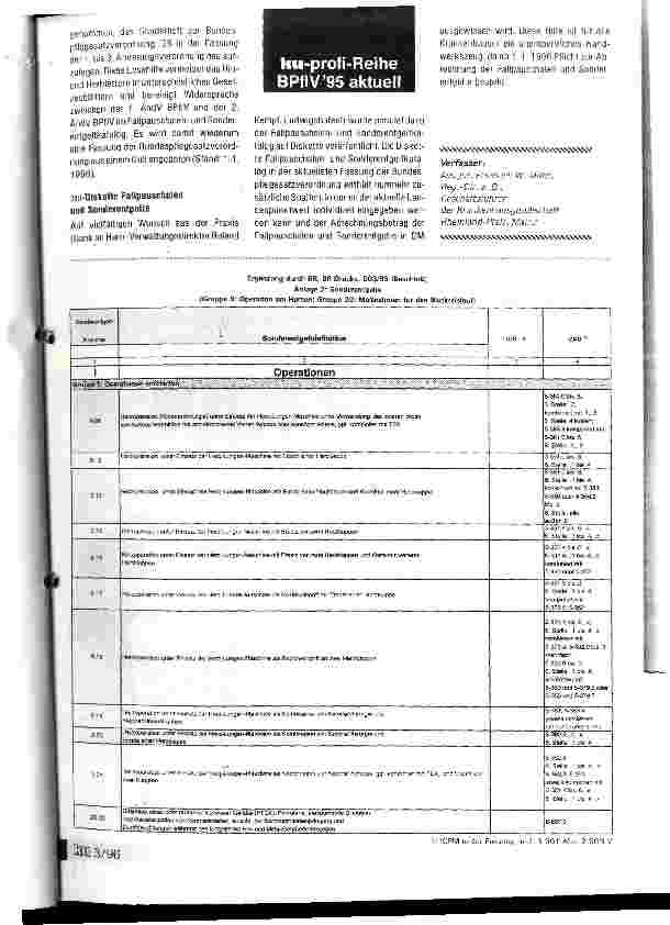 Vorschauseite 2: Last-minute-Korrekturen Bundespflegesatzverordnung 95 in der Fassung der 1. - 3. Änderungsverordnung BPflV