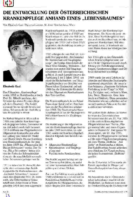 Vorschauseite 1: Die Entwicklung der österreichischen Krankenpflege anhand eines Lebensbaumes