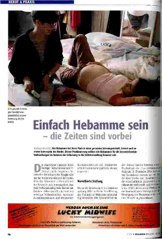 Vorschauseite 1: Einfach Hebamme sein - die Zeiten sind vorbei