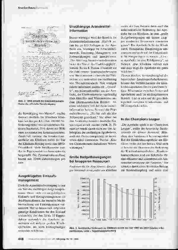 Vorschauseite 2: Lange Tradition: Die Krankenhausapotheke am Münchner Klinikum rechts der Isar feiert 150-jähriges Jubiläum