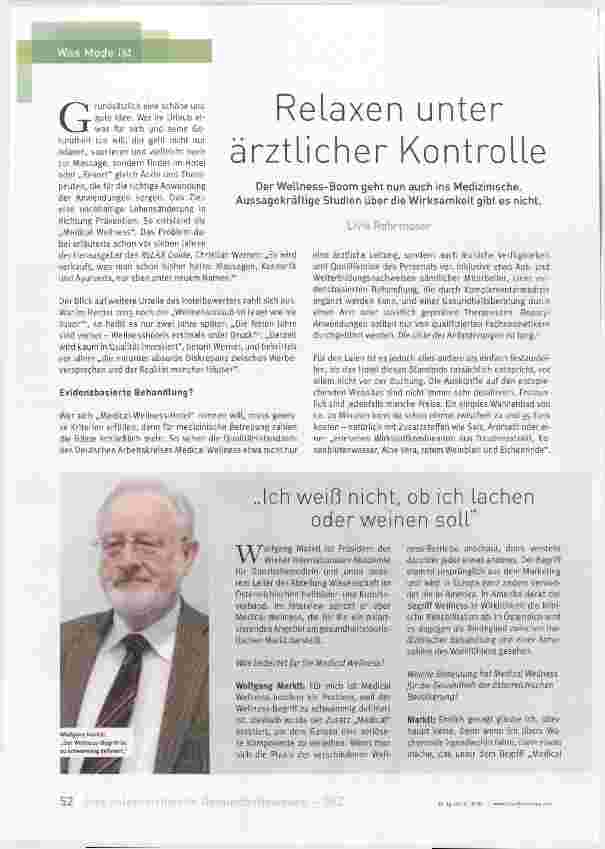 Vorschauseite 1: Relaxen unter ärztlicher Kontrolle