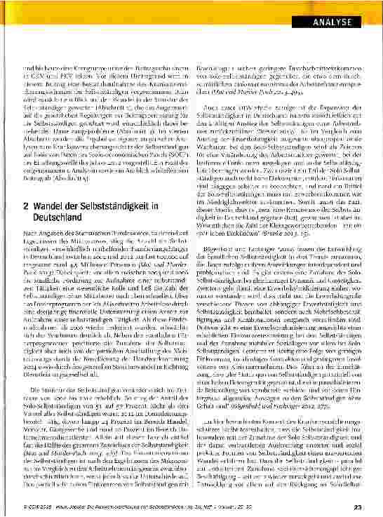Vorschauseite 2: Die Krankenversicherung von Selbstständigen: Reformbedarf unübersehbar