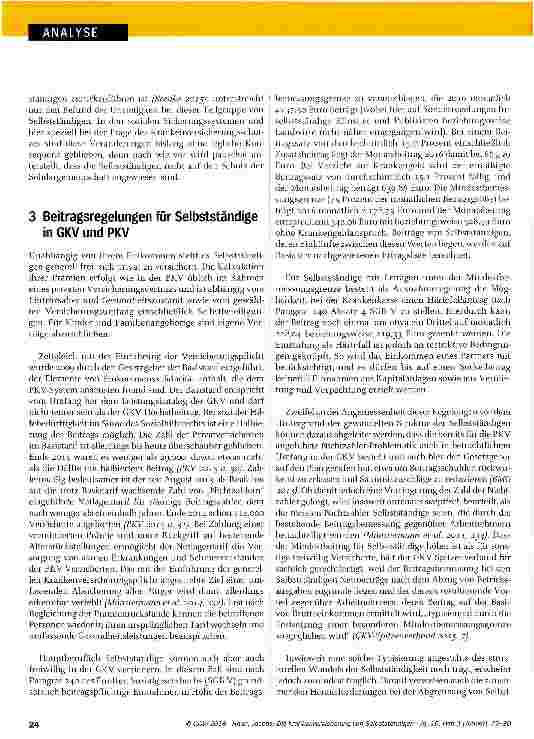 Vorschauseite 3: Die Krankenversicherung von Selbstständigen: Reformbedarf unübersehbar