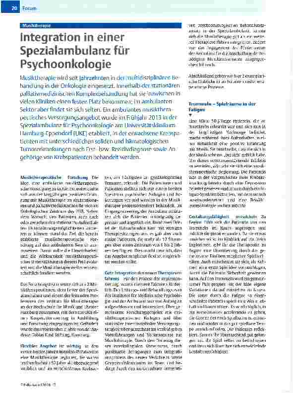 Vorschauseite 1: Integration in einer Spezialambulanz für Psychoonkologie