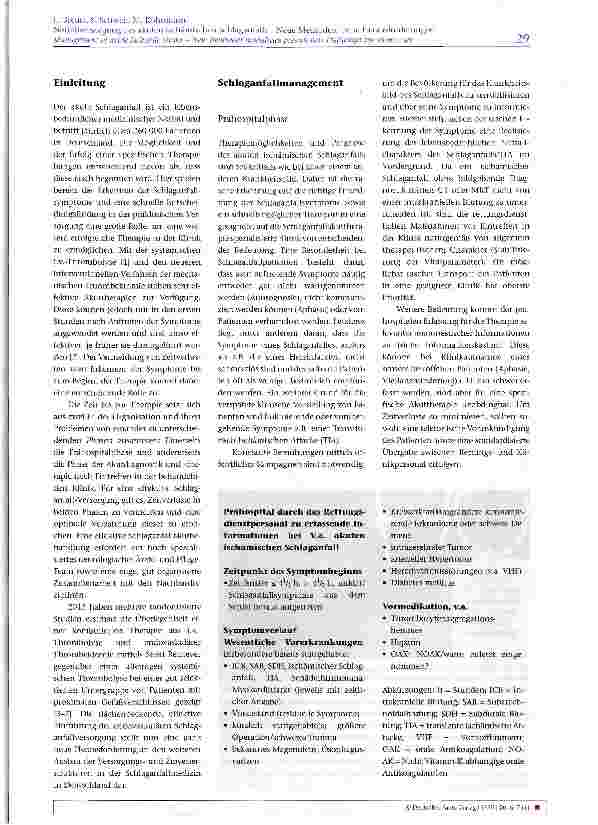 Vorschauseite 2: Notfallversorgung des akuten ischämischen Schlaganfalls - Neue Methoden, neue Herausforderungen