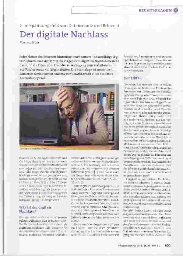 Vorschauseite 1: Der digitale Nachlass
